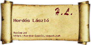 Hordós László névjegykártya